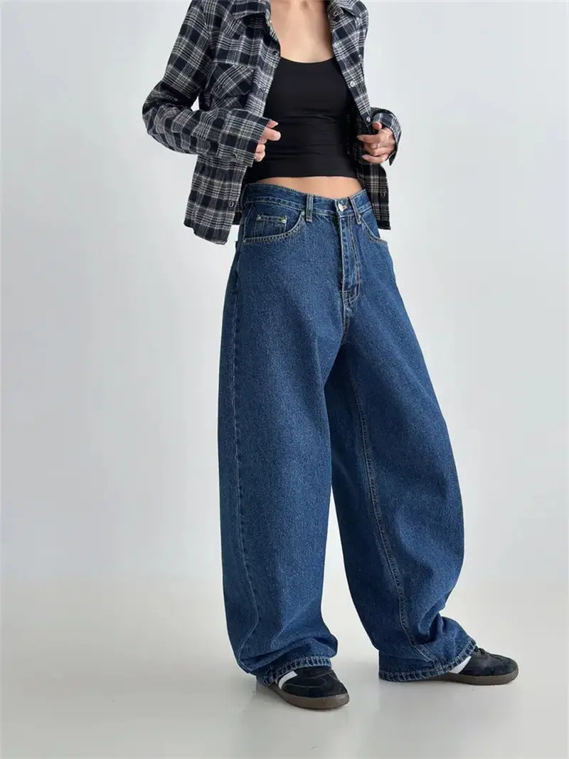Wide Leg Dark Blue Denim Pants for Women 2026 — feature 6