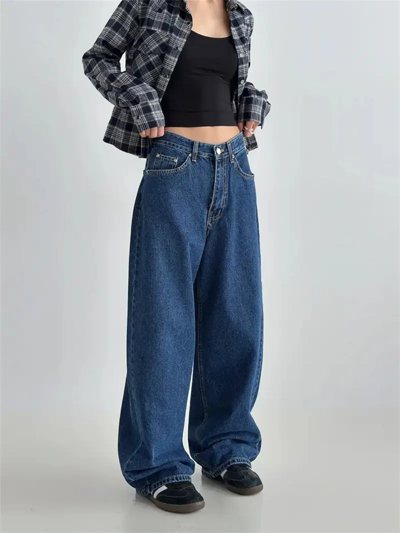 Wide Leg Dark Blue Denim Pants for Women 2026 — feature 7