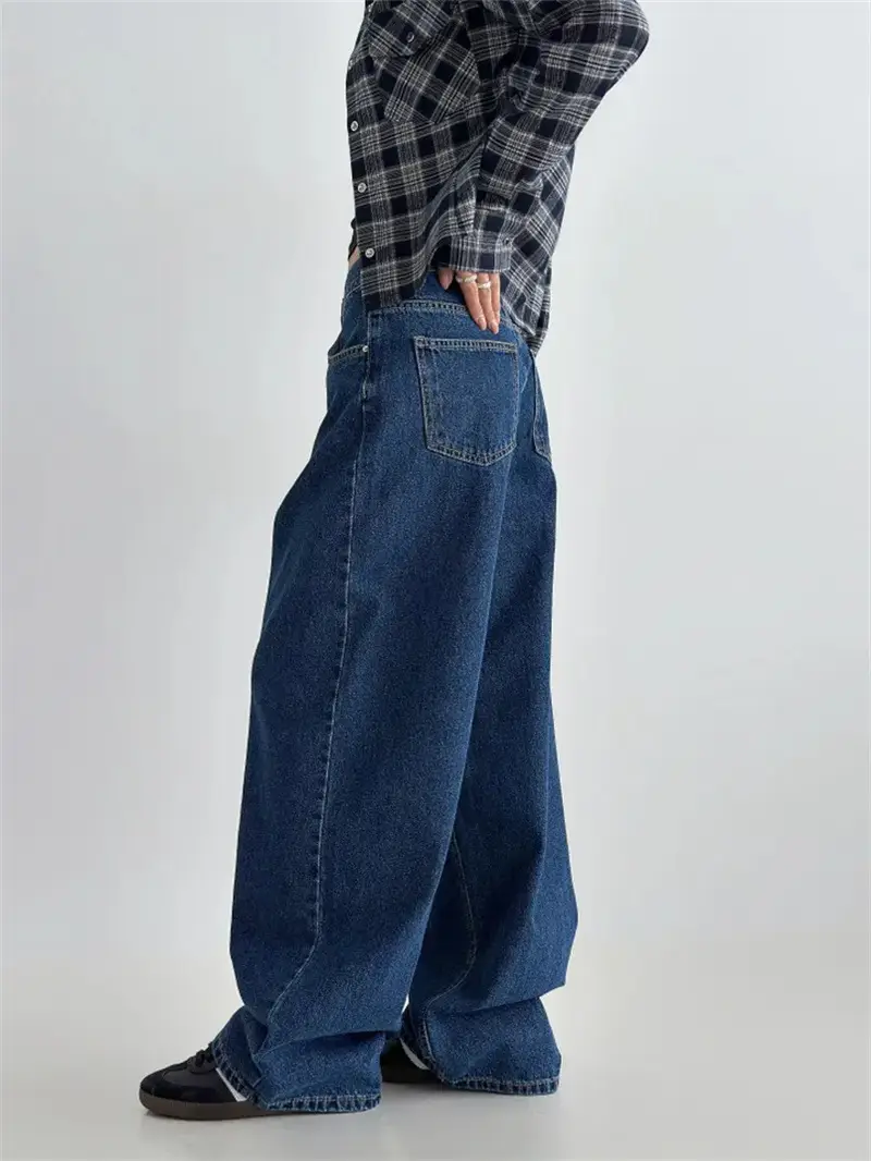 Wide Leg Dark Blue Denim Pants for Women 2026 — feature 8