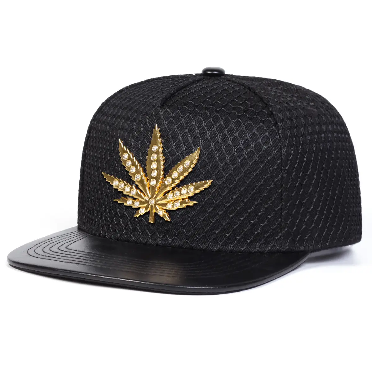 Red Mesh Leaf Embroidered Baseball Cap for Men Women - Image 7