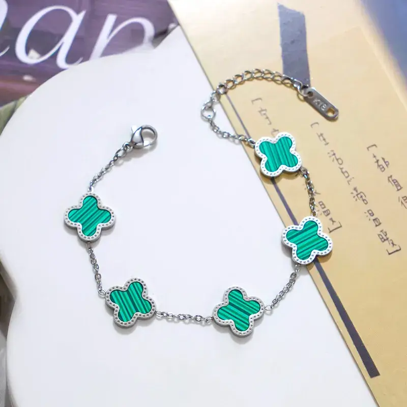 Silver Four-leaf Clover Stud Earrings for Women - Image 19