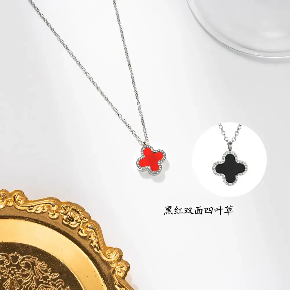 Silver Four-leaf Clover Stud Earrings for Women - Image 6