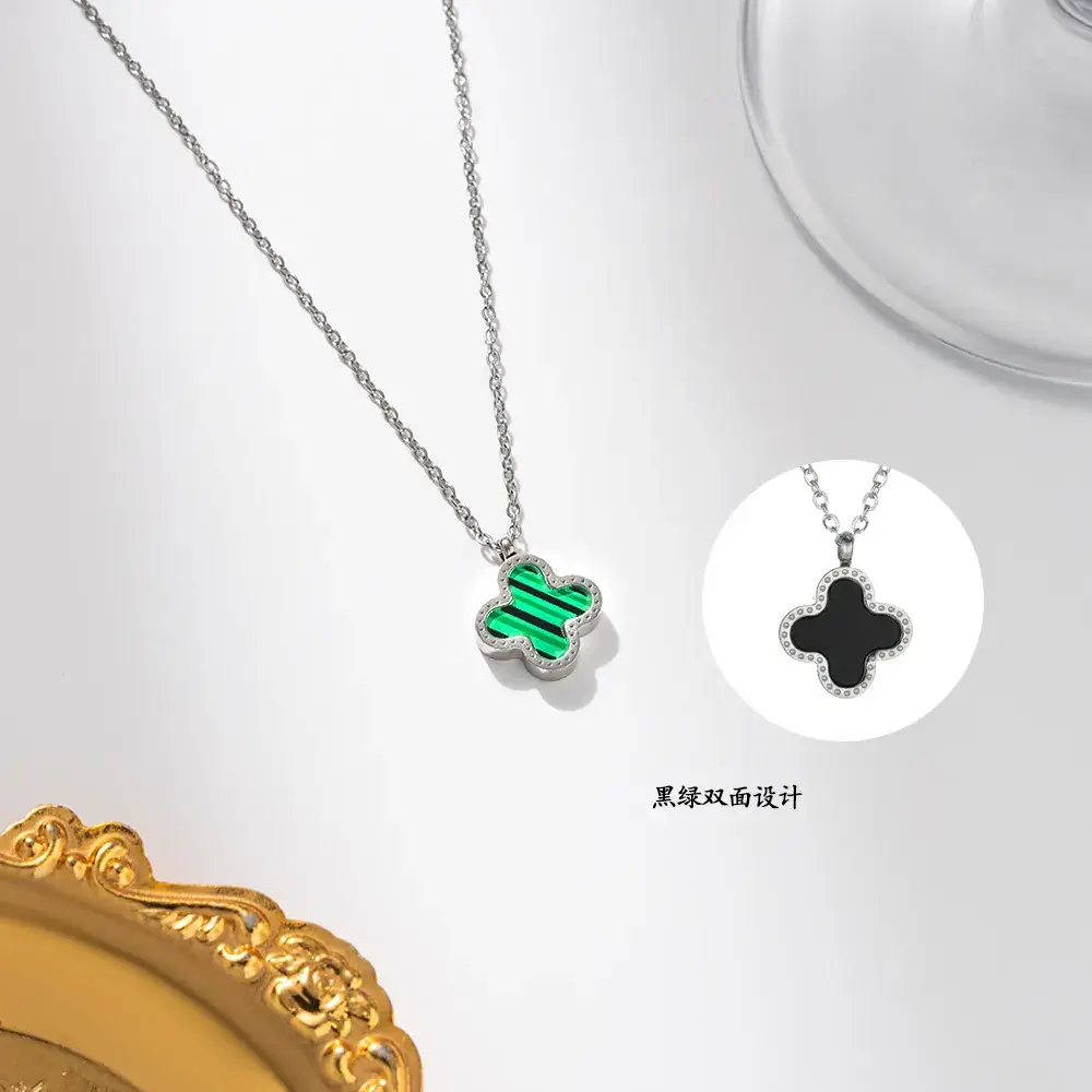 Silver Four-leaf Clover Stud Earrings for Women - Image 7
