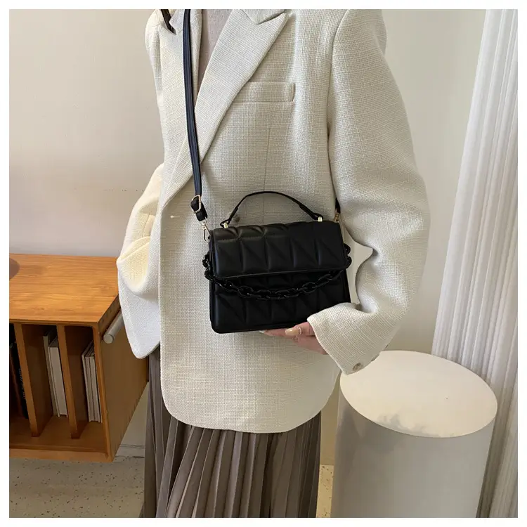 Black Quilted Chain Shoulder Bag for Women 2024 — feature 11