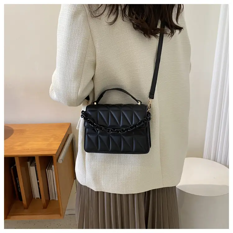 Black Quilted Chain Shoulder Bag for Women 2024 — feature 12
