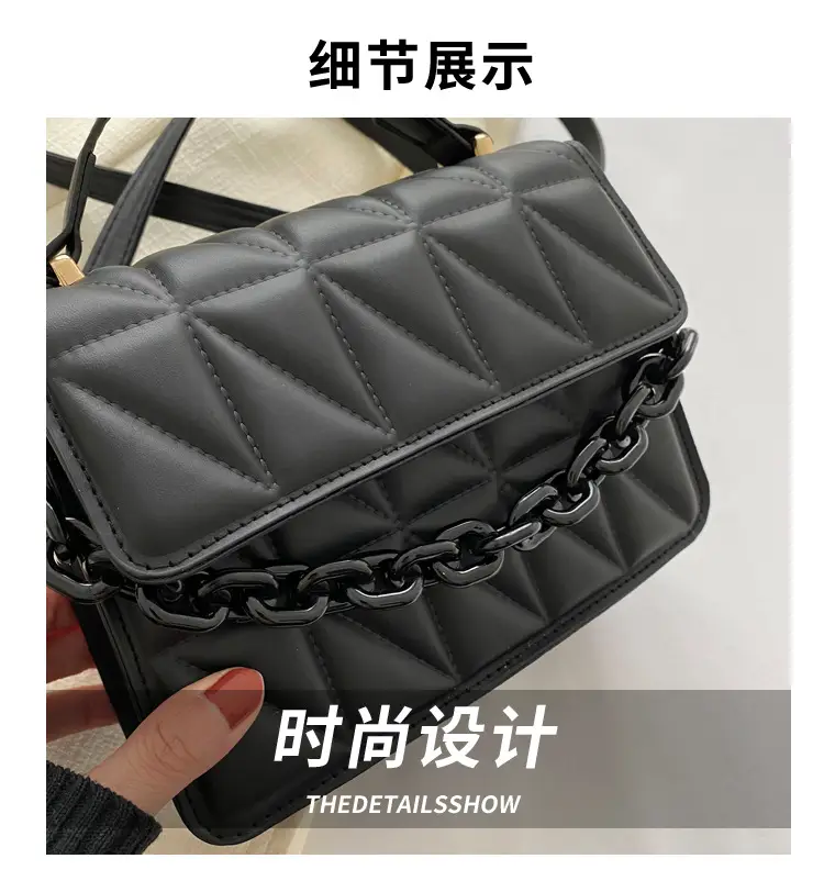 Black Quilted Chain Shoulder Bag for Women 2024 — feature 3