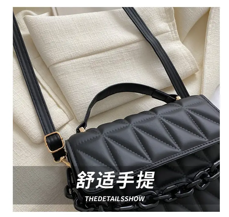 Black Quilted Chain Shoulder Bag for Women 2024 — feature 4