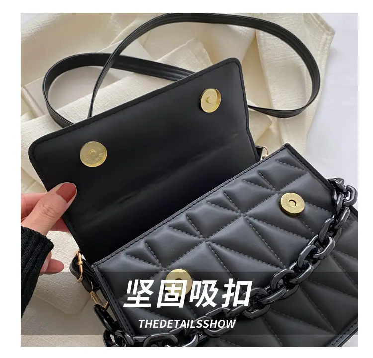 Black Quilted Chain Shoulder Bag for Women 2024 — feature 5