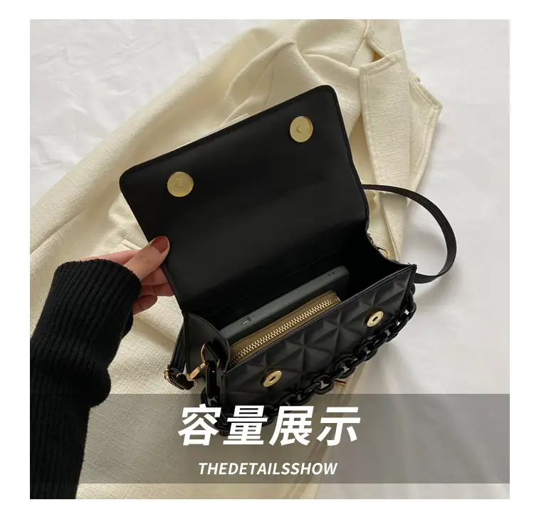 Black Quilted Chain Shoulder Bag for Women 2024 — feature 7