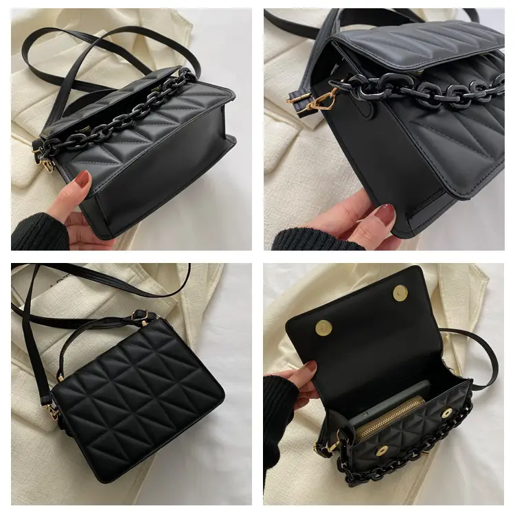 Black Quilted Chain Shoulder Bag for Women 2024 — feature 8