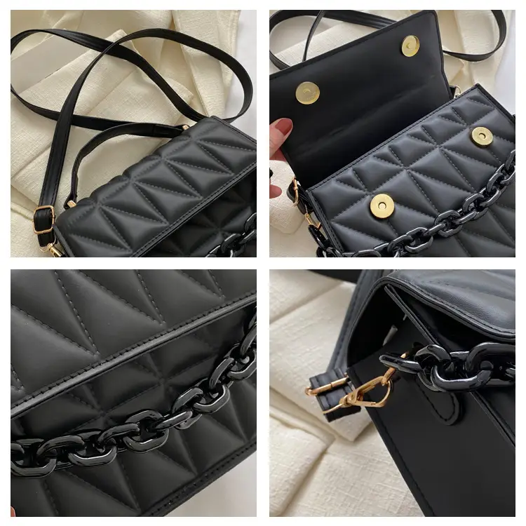 Black Quilted Chain Shoulder Bag for Women 2024 — feature 9