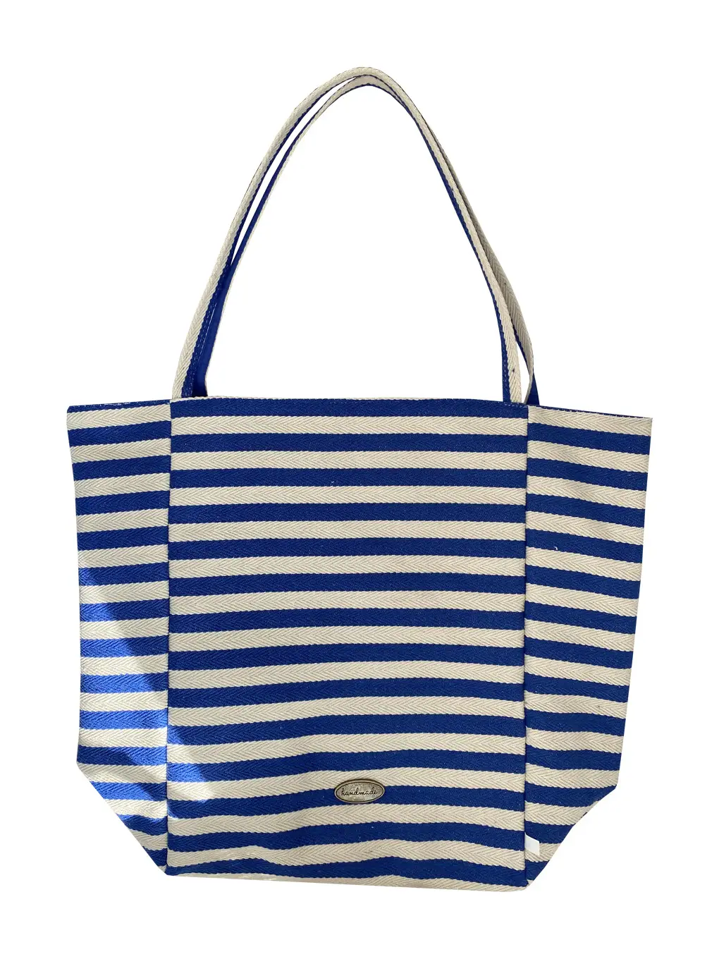American Style Retro Color Contrast Shoulder Bag Klein Blue Stripe Double Bread Korean Style Nylon Large Capacity Tote Bag for Students luggage and leather goods - Image 10
