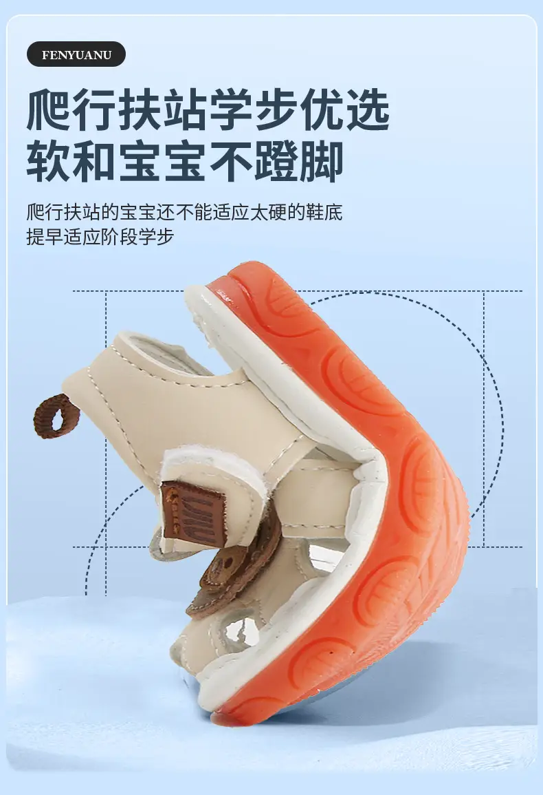 Summer Baby Sandals Breathable Baby Toddler Shoes Men's Soft Bottom Baby Shoes Children's 0-1-Year-Old Call Shoes Non-Slip — feature 16