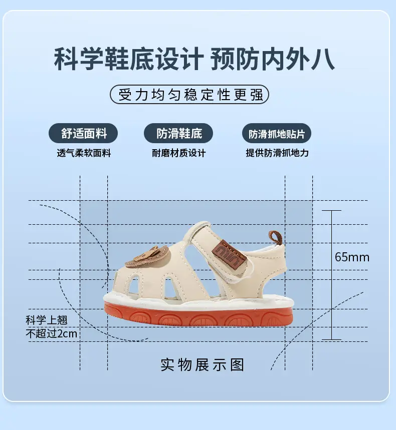 Summer Baby Sandals Breathable Baby Toddler Shoes Men's Soft Bottom Baby Shoes Children's 0-1-Year-Old Call Shoes Non-Slip — feature 19