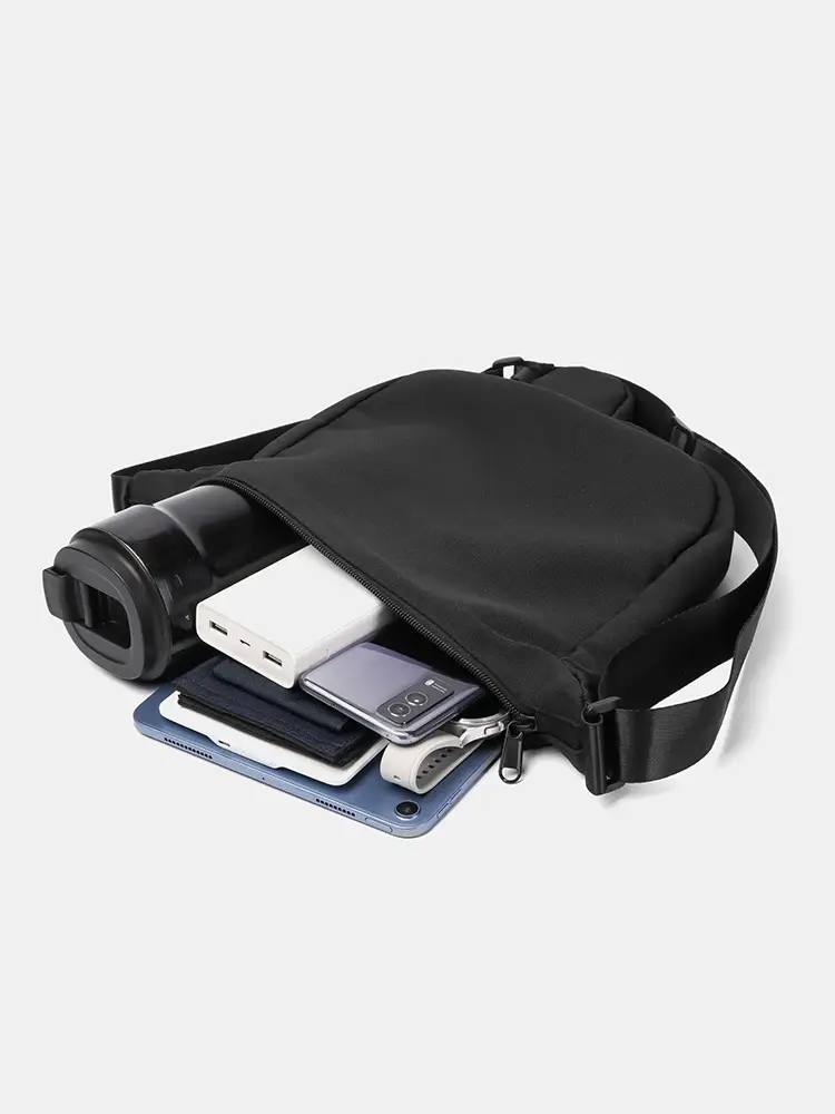 Black Crossbody Bag for Men Unisex Shoulder Bag - Image 9