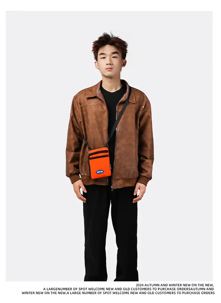 Orange Satchel Phone Bag with Adjustable Strap — feature 8