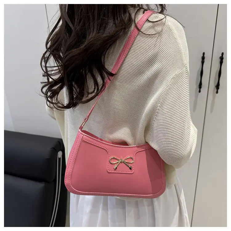 Light Brown Korean Style Shoulder Bag with Bow Detail — feature 12