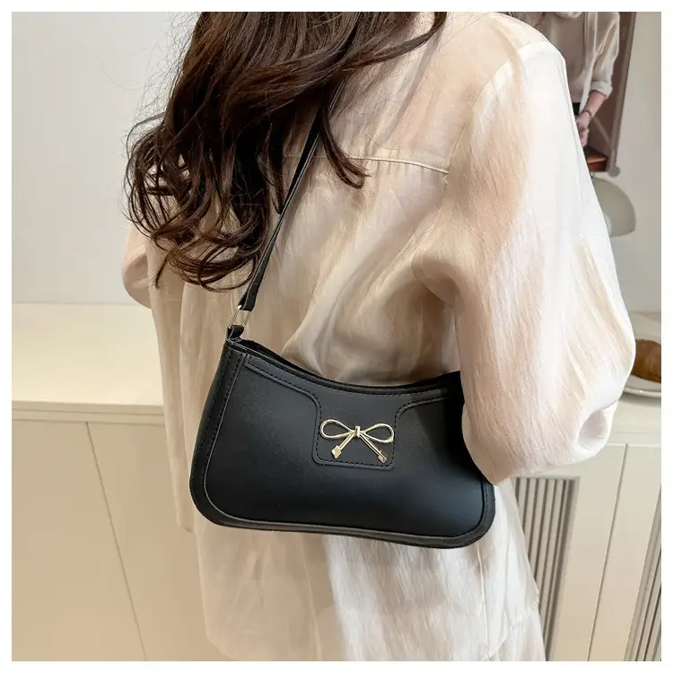Light Brown Korean Style Shoulder Bag with Bow Detail — feature 14