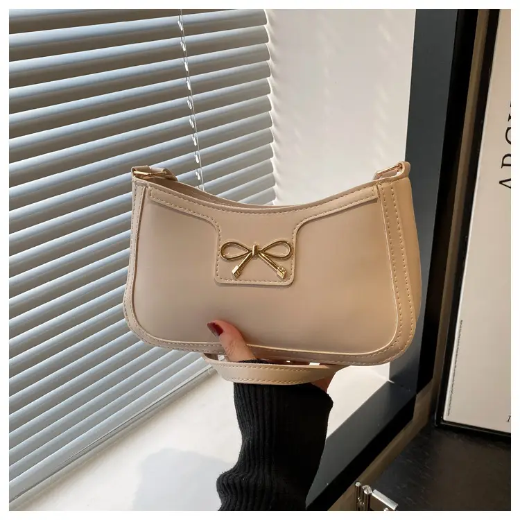Light Brown Korean Style Shoulder Bag with Bow Detail — feature 21