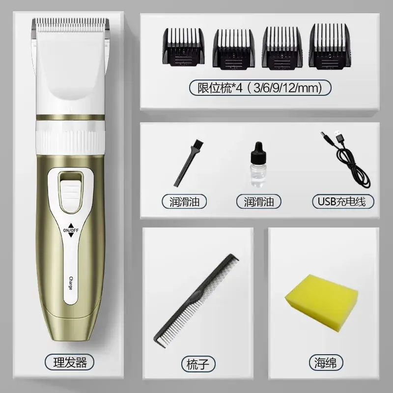Rechargeable Ceramic Hair Clipper Razor for Home & Salon Use - Image 11