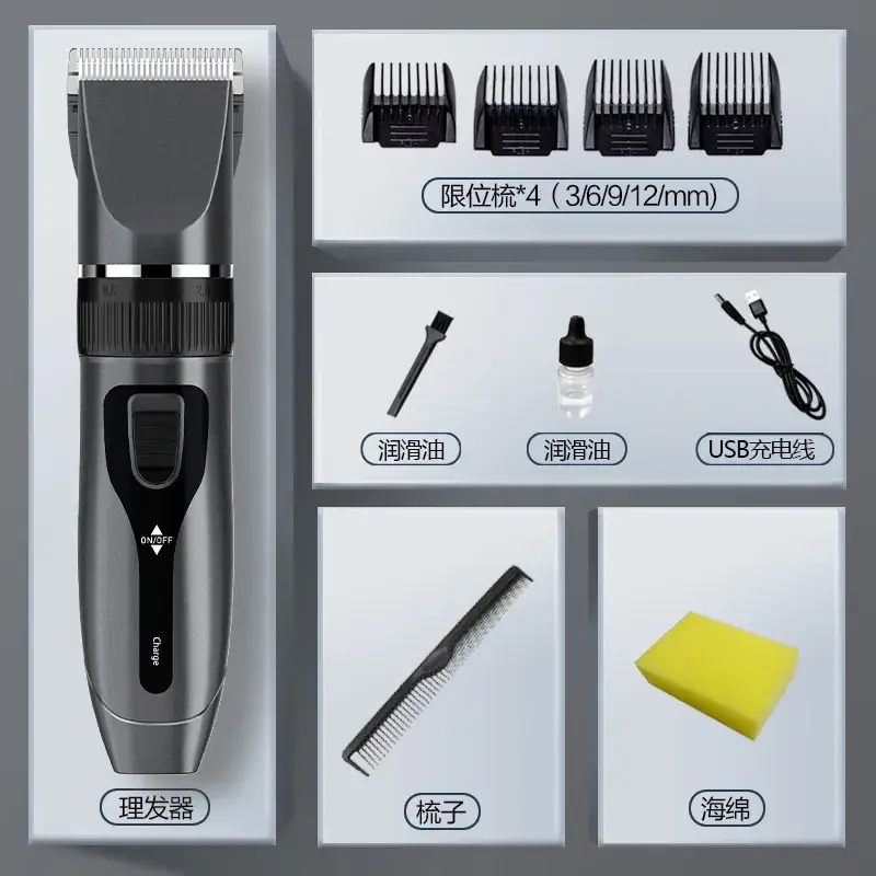 Rechargeable Ceramic Hair Clipper Razor for Home & Salon Use - Image 6
