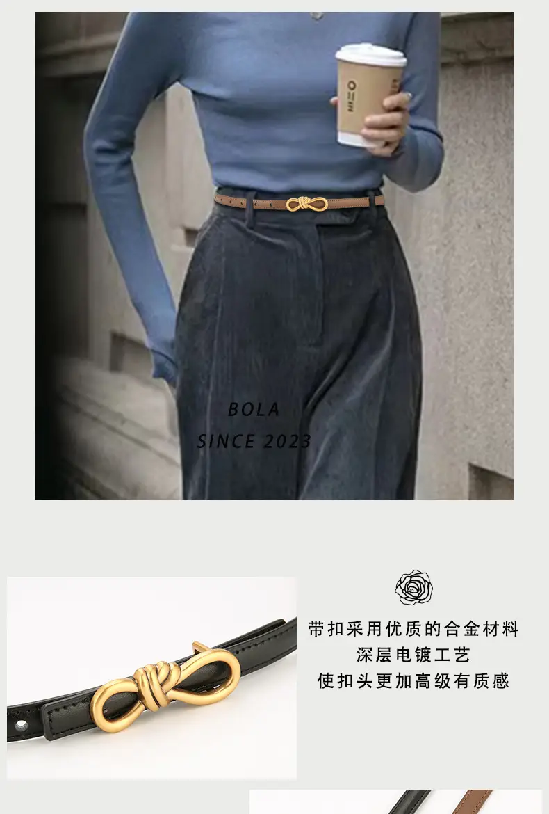 2025 Bow Genuine Leather Belt Women's Small — feature 6