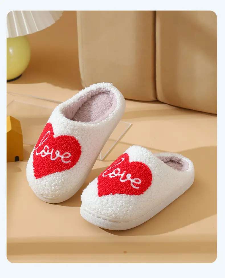 2025 Cross-Border Children's Cotton Slippers with Heart Design for Girls, Thick Cartoon Home Plush Heart Cotton Slippers Temu — feature 18