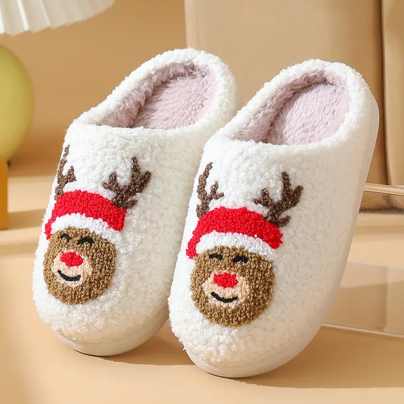 2025 Cross-Border Children's Cotton Slippers with Heart Design for Girls, Thick Cartoon Home Plush Heart Cotton Slippers Temu