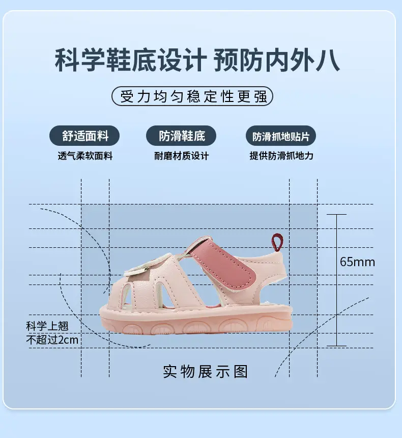 Summer new baby sandals soft bottom toddler 0 1-2 years old male baby shoes children call shoes girls non-slip — feature 19