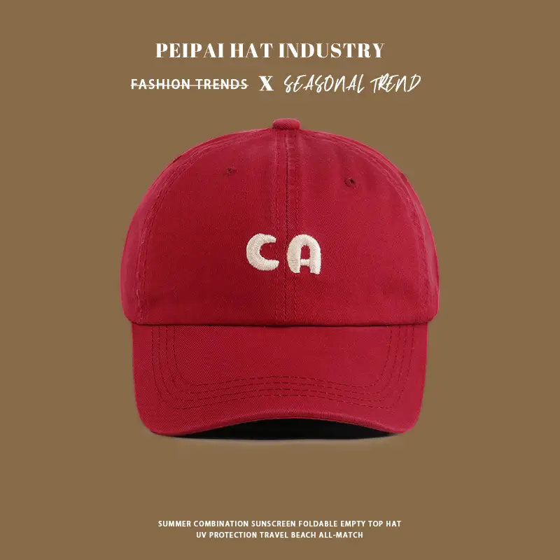 Men Sun Hat with Letter Embroidery Tan Baseball Cap - Image 6