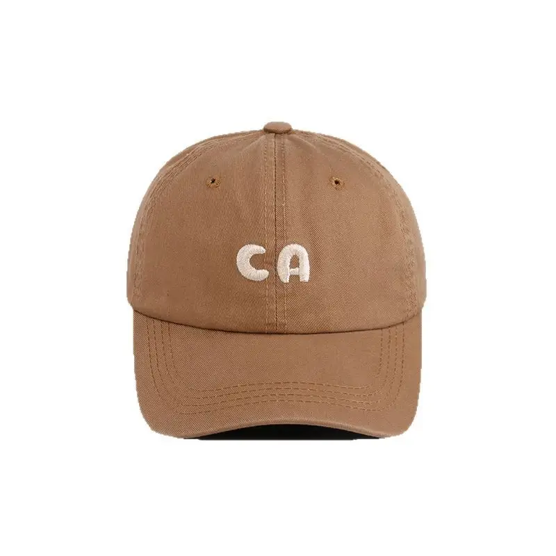 Men Sun Hat with Letter Embroidery Tan Baseball Cap - Image 8