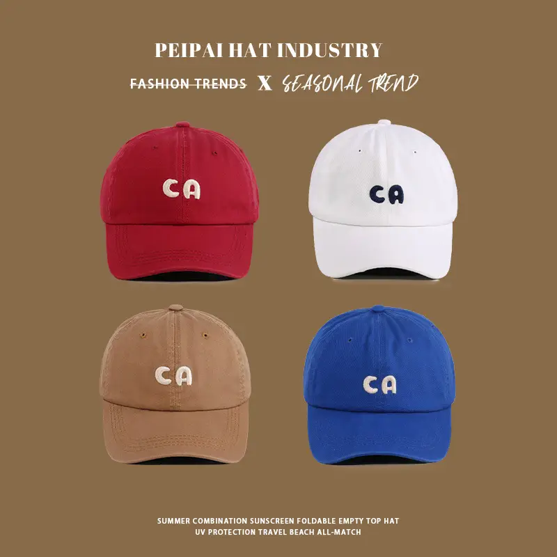 Men Sun Hat with Letter Embroidery Tan Baseball Cap — feature 2