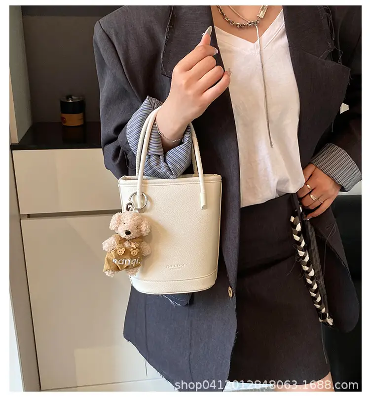 Beige Soft Leather One-Shoulder Crossbody Bag for Women — feature 1