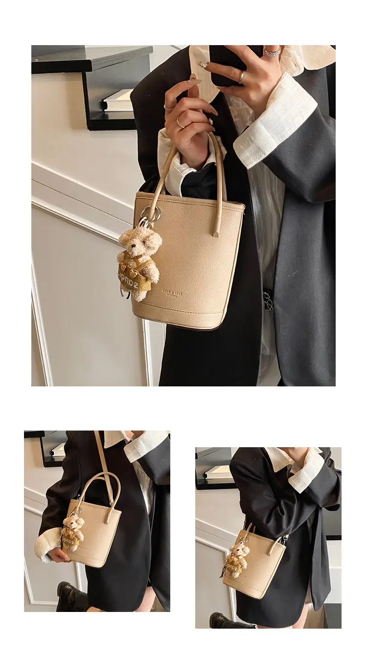 Beige Soft Leather One-Shoulder Crossbody Bag for Women — feature 4