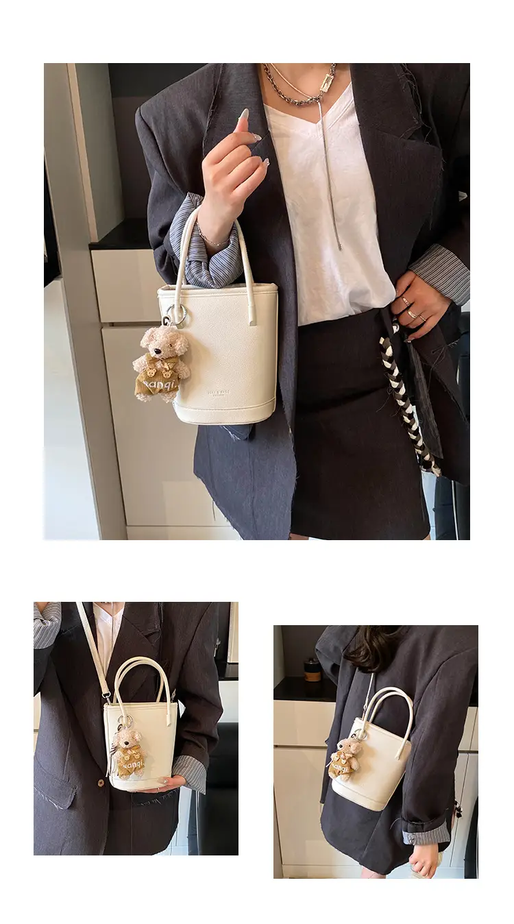 Beige Soft Leather One-Shoulder Crossbody Bag for Women — feature 7