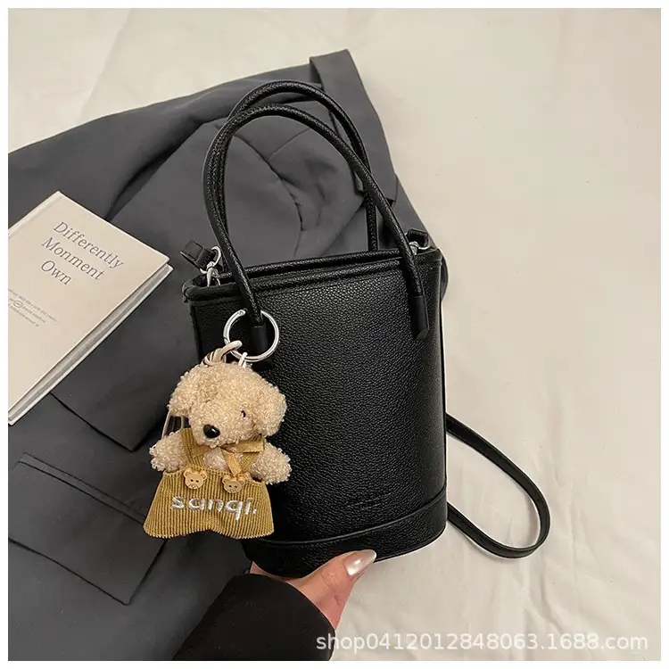 Beige Soft Leather One-Shoulder Crossbody Bag for Women