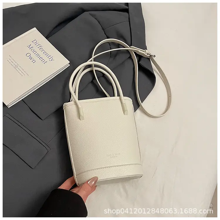 Beige Soft Leather One-Shoulder Crossbody Bag for Women