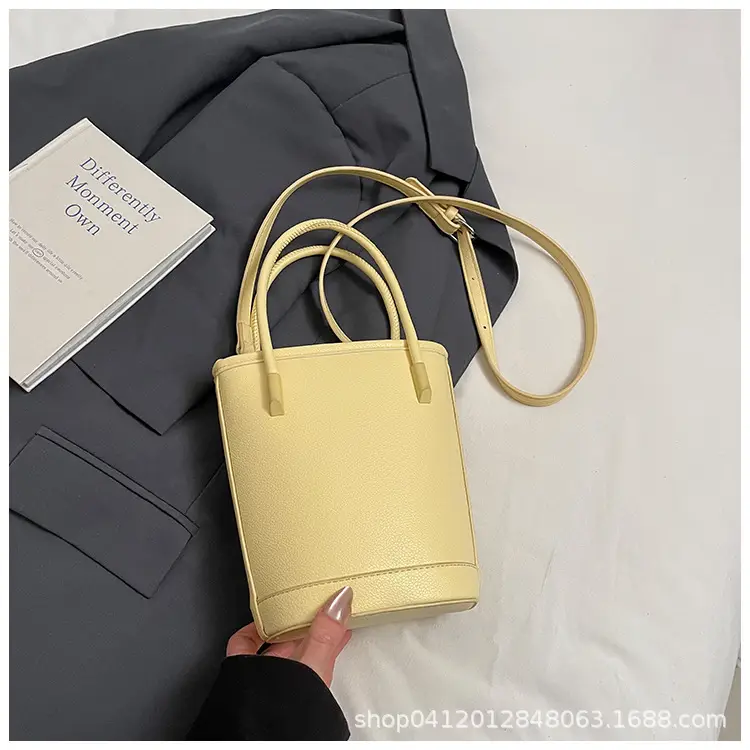 Beige Soft Leather One-Shoulder Crossbody Bag for Women