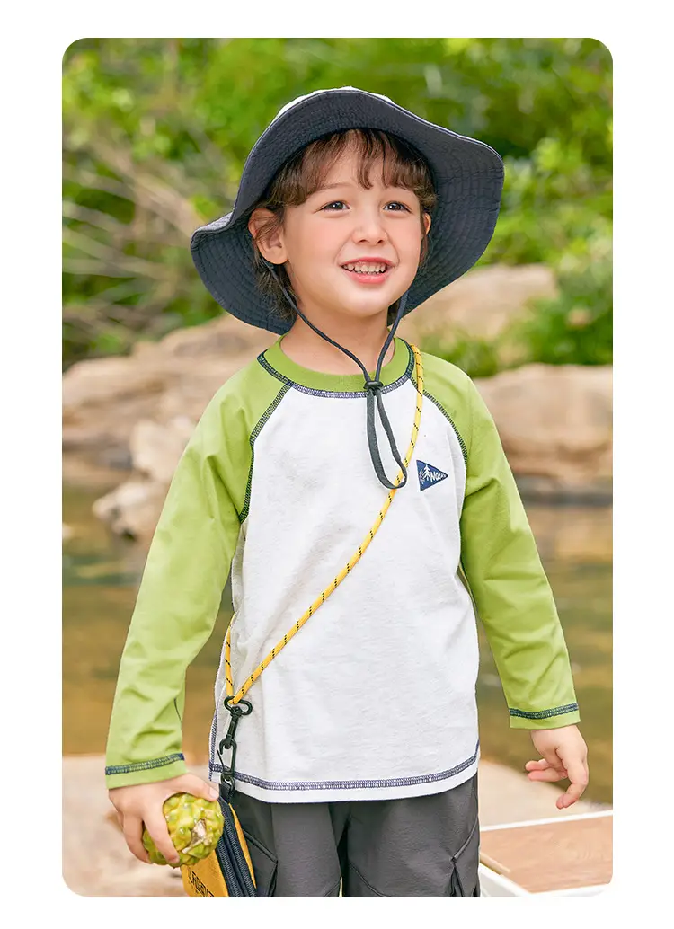 Boys Pure Cotton Camping T-Shirt Green White 2026 — feature 20