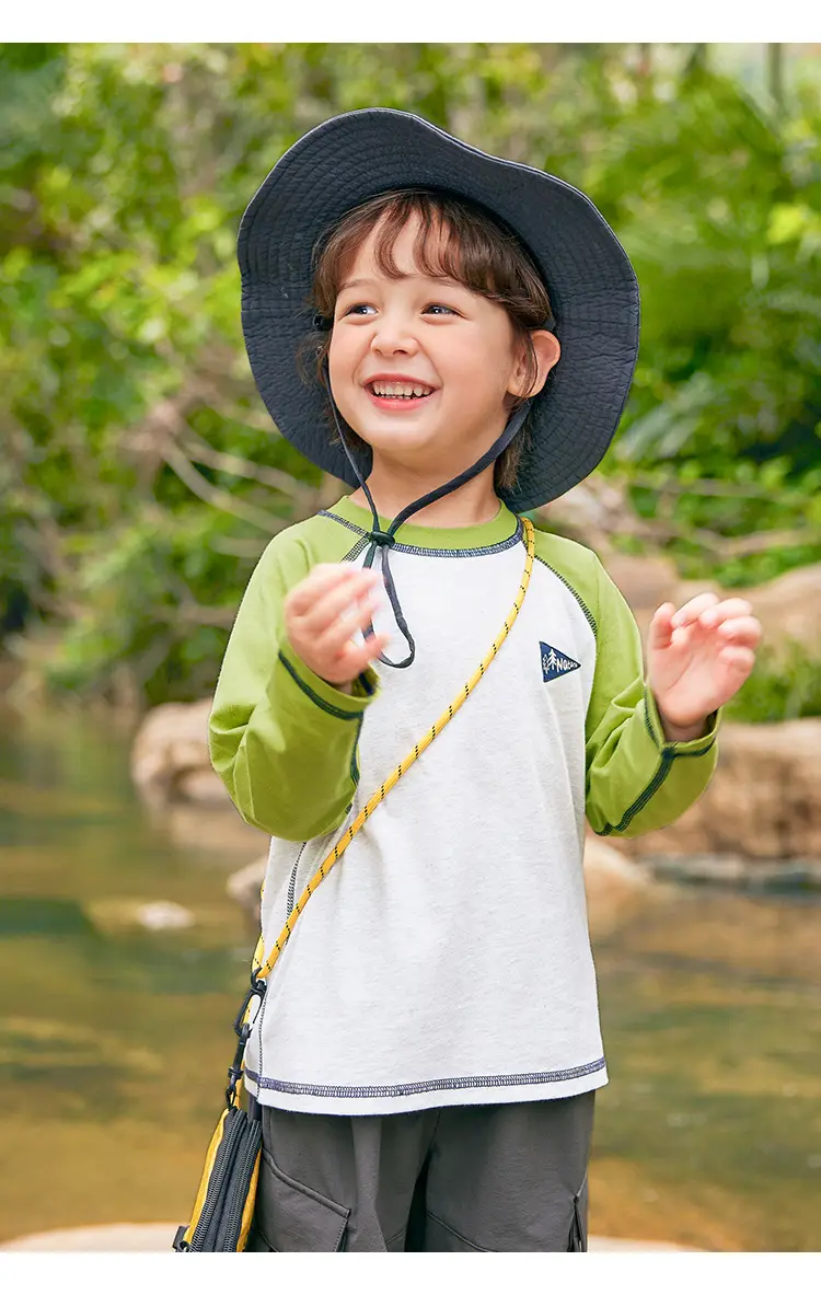 Boys Pure Cotton Camping T-Shirt Green White 2026 — feature 21