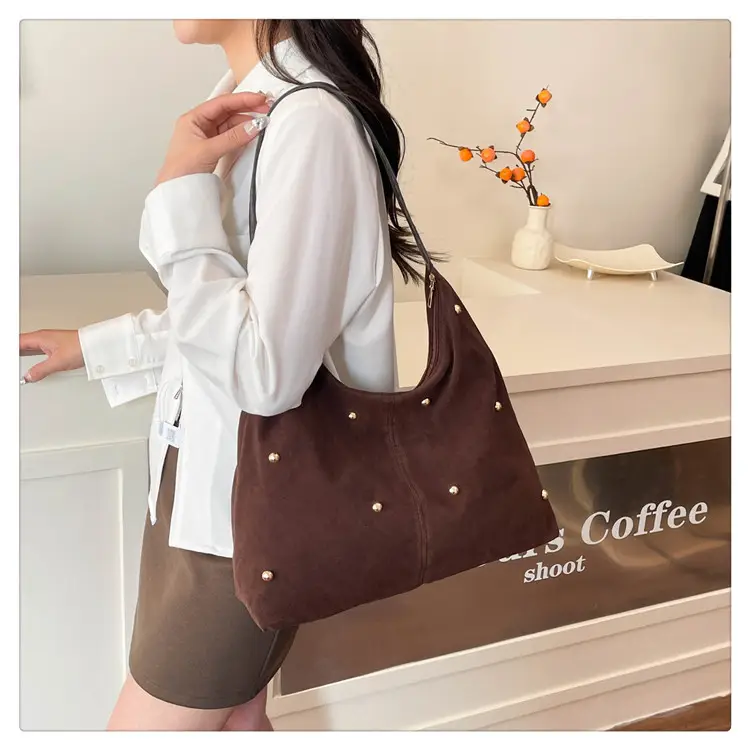 2025 Women's Beige Pearl Embellished Shoulder Bag — feature 19