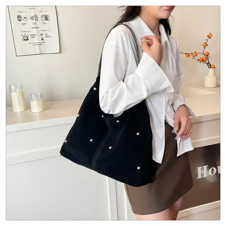 2025 Women's Beige Pearl Embellished Shoulder Bag — feature 20