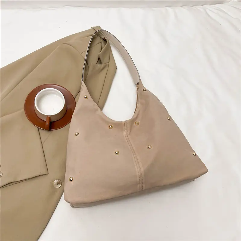 2025 Women's Beige Pearl Embellished Shoulder Bag - Image 2