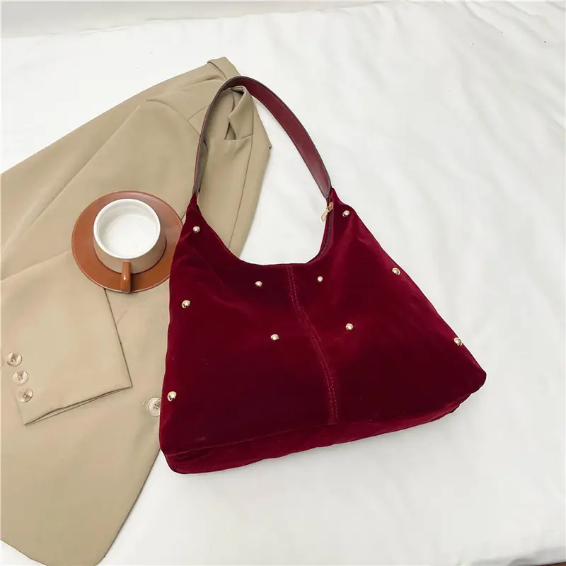 2025 Women's Beige Pearl Embellished Shoulder Bag - Image 4