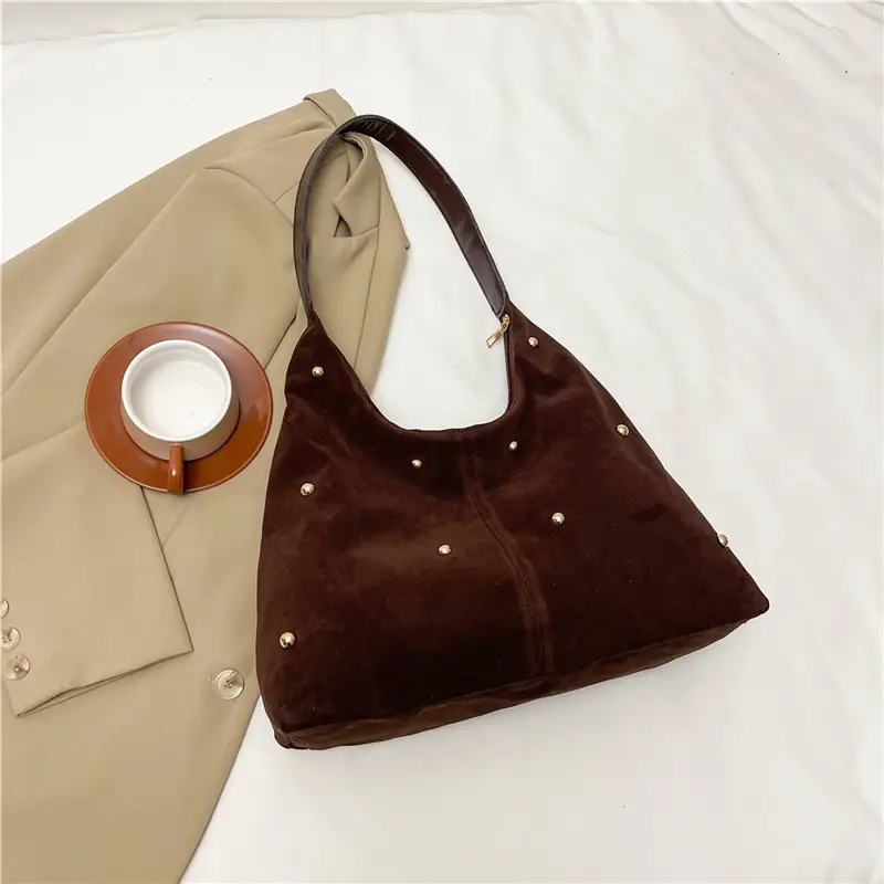 2025 Women's Beige Pearl Embellished Shoulder Bag - Image 5