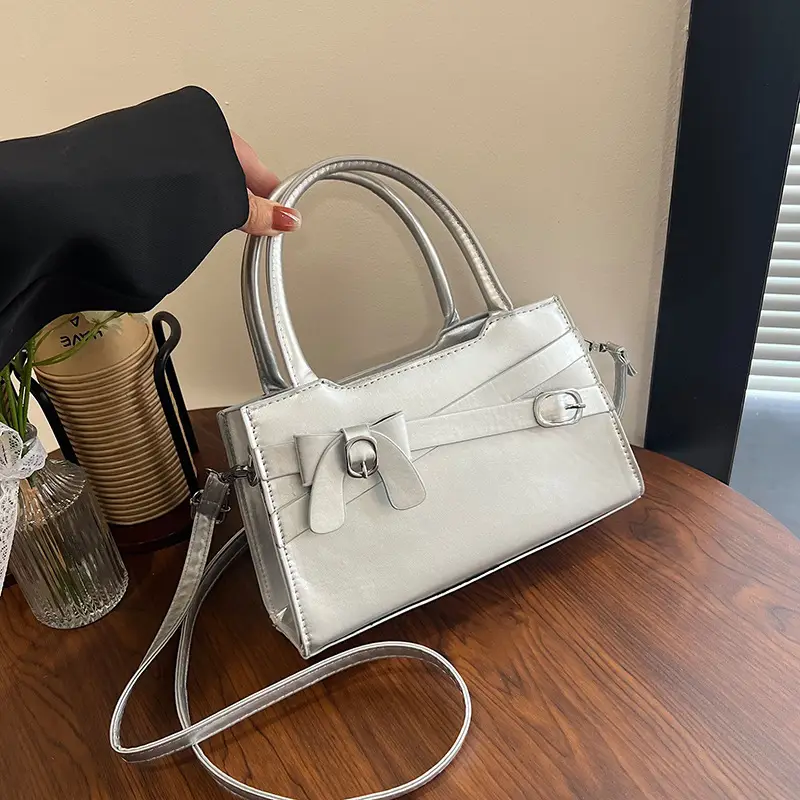 Women's Black Textured Shoulder Crossbody Bag - Image 7
