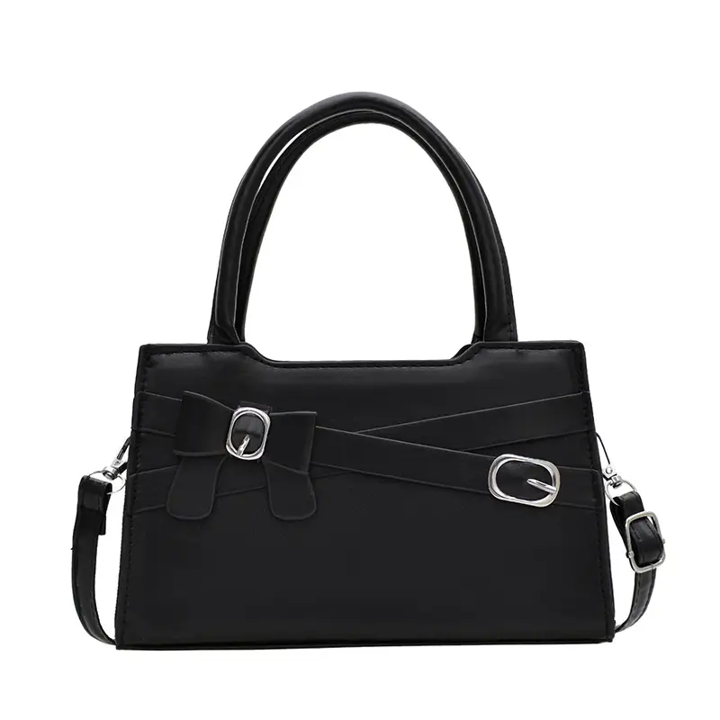 Women's Black Textured Shoulder Crossbody Bag - Image 9
