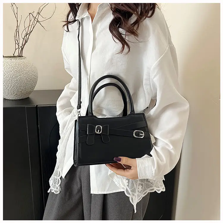 Women's Black Textured Shoulder Crossbody Bag — feature 10