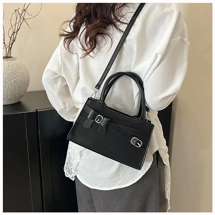 Women's Black Textured Shoulder Crossbody Bag — feature 12