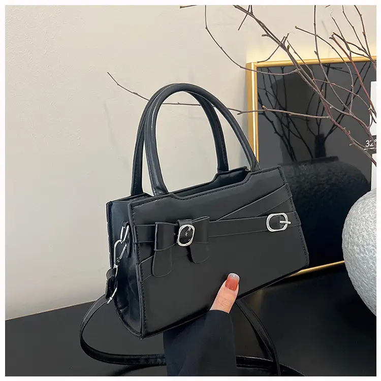 Women's Black Textured Shoulder Crossbody Bag — feature 22